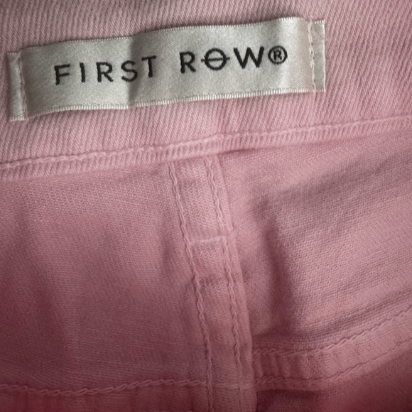First Row Slim Straight Pink Distressed Jeans 32x32 Made in USA Flag Pocket - Picture 4 of 5
